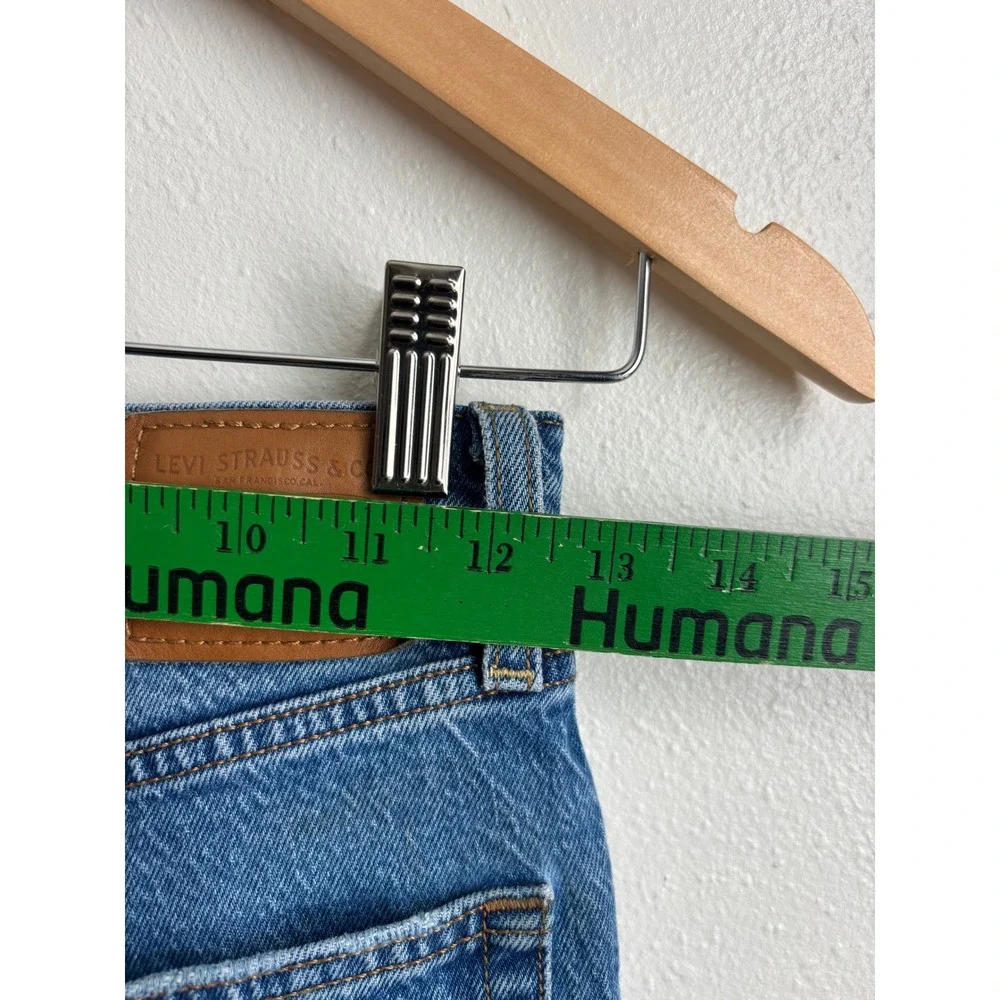 Levis Ribcage Straight Ankle Jean Women Medium Wash Blue High Rise (fits 25x27) - Picture 11 of 12